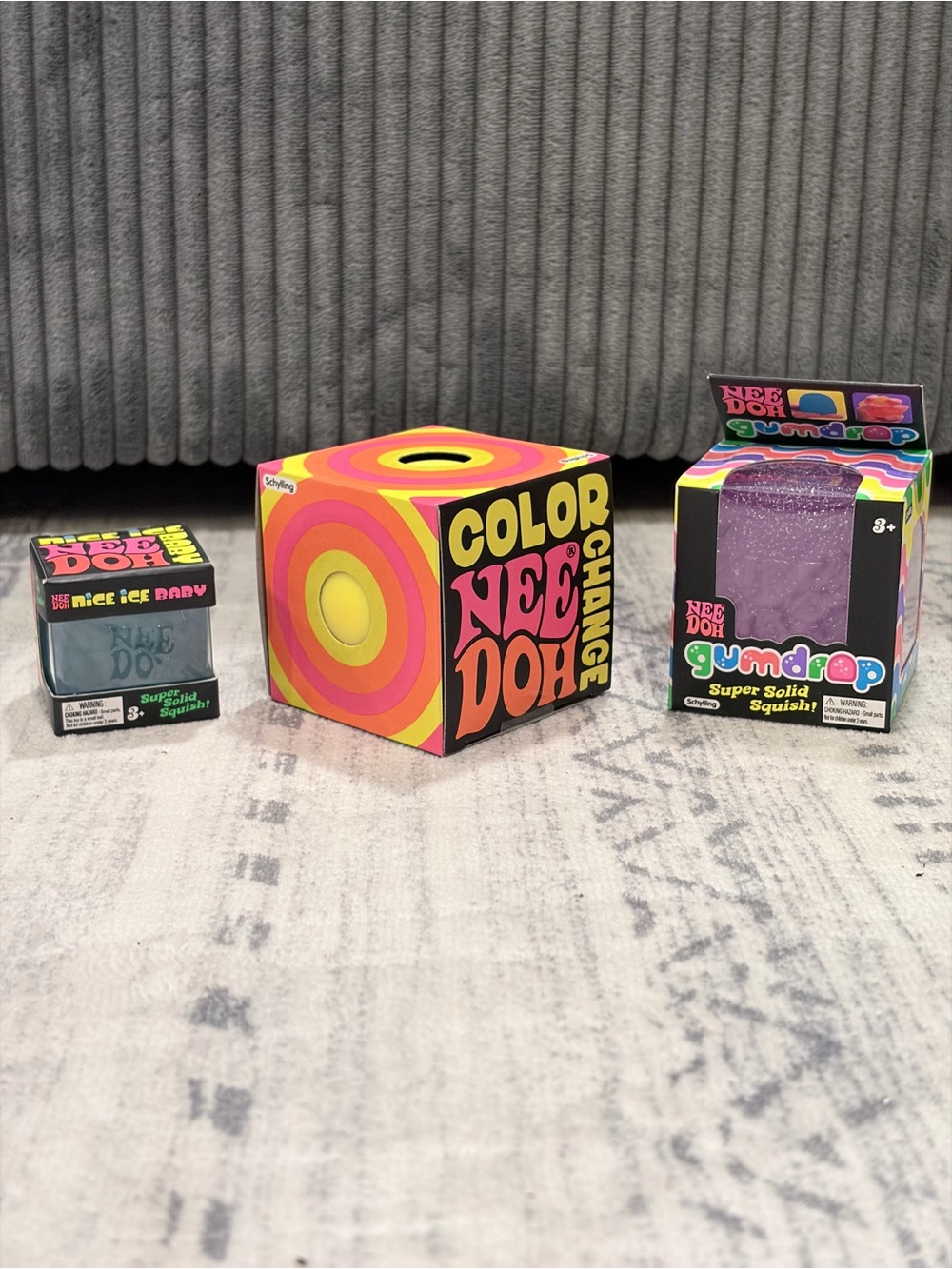 NIB NeeDoh Color Change Gumdrop Nice Ice Baby Squishy Schylling 3pk Fidget
